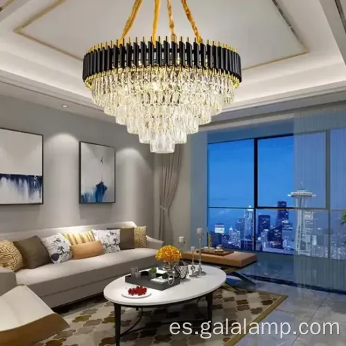 Luces de lámpara de cristal de brillo de oro nórdico modernos